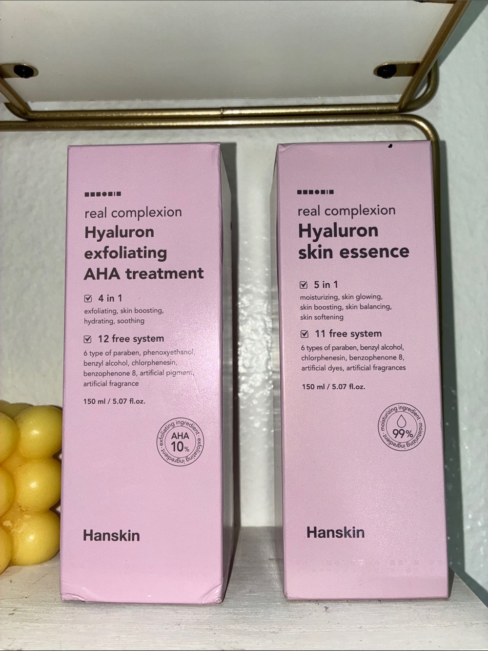 Hyaluron Skin Essence & Exfoliating AHA Treatment - Pink